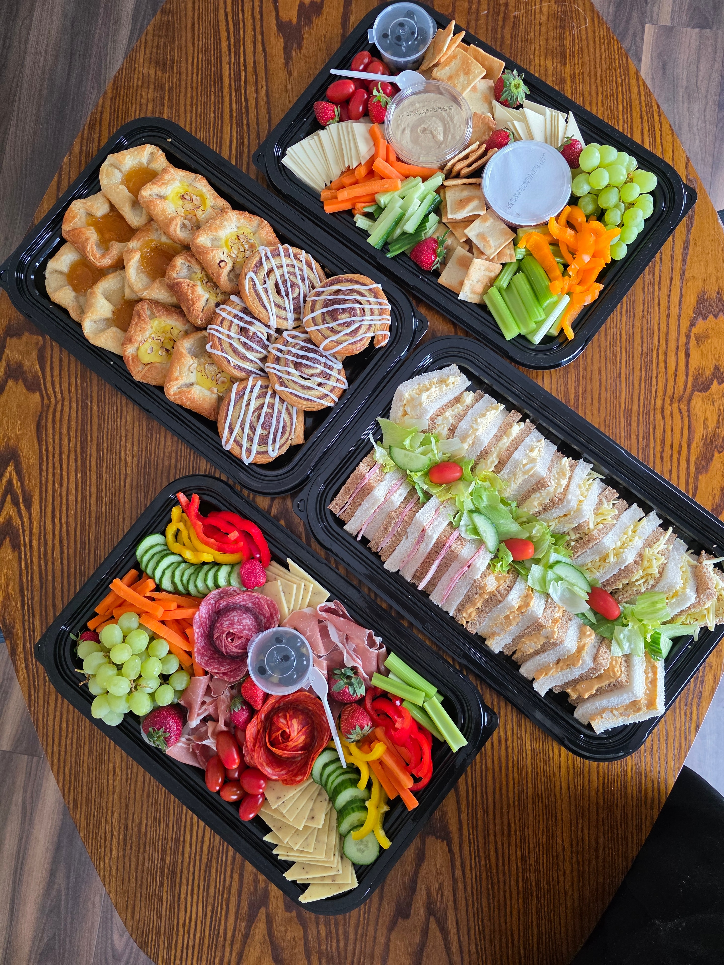 Sandwich and wrap platter for an office lunch