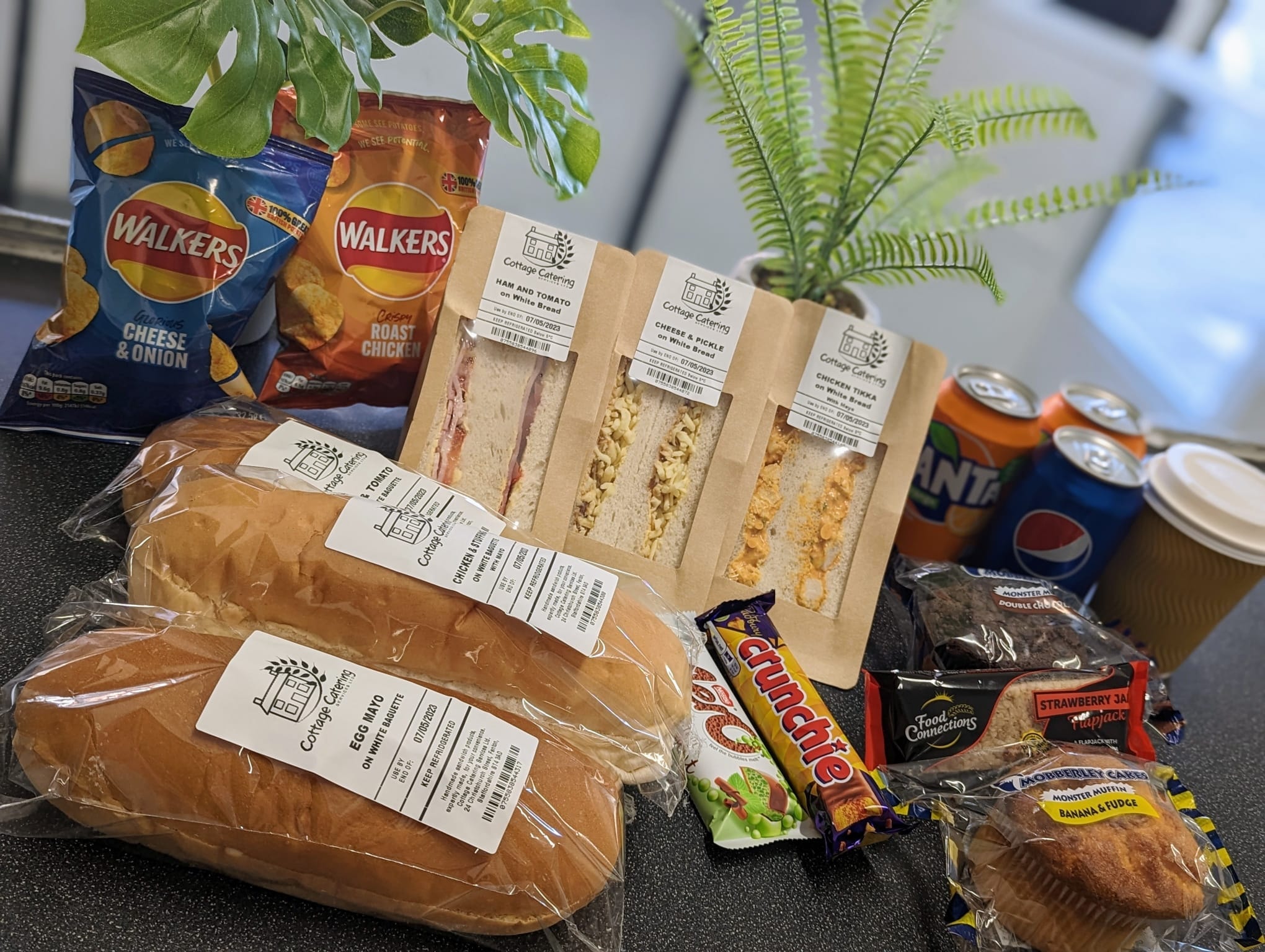 Fresh sandwich lunch prepared for a working day