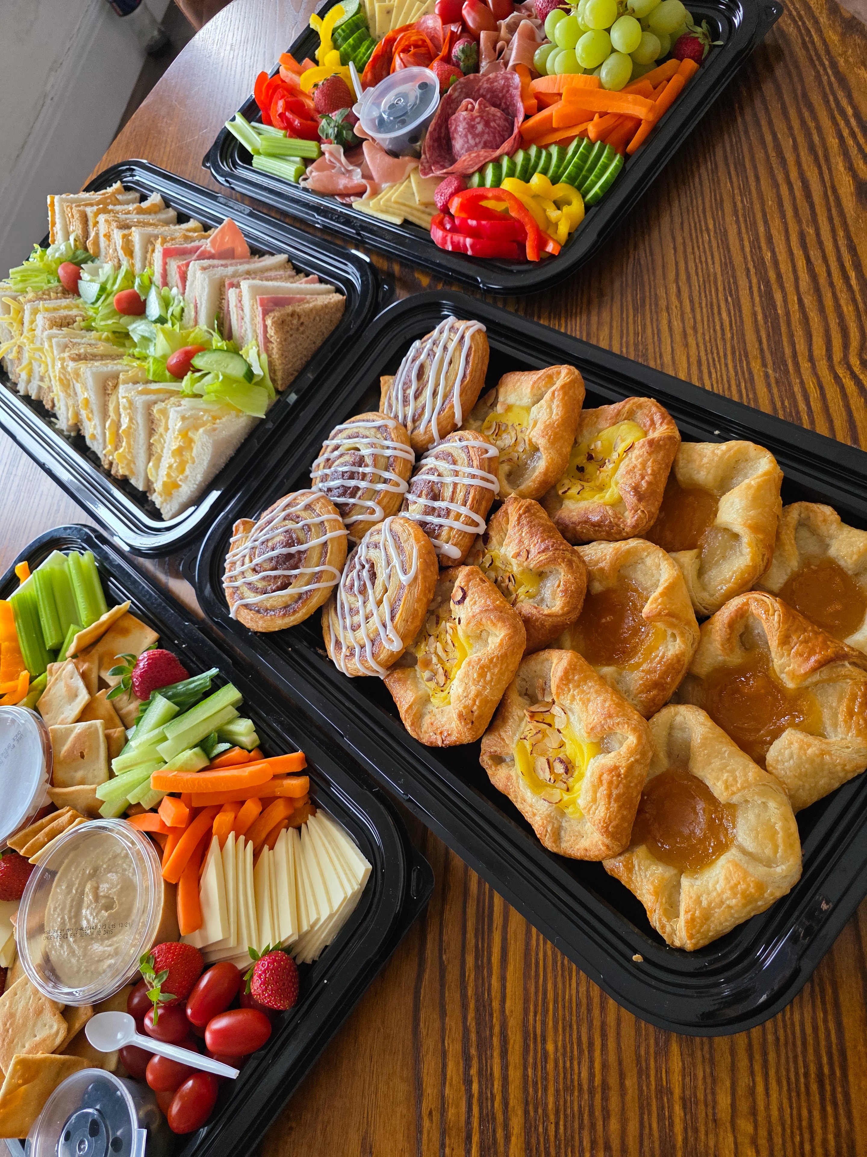 Fresh salads prepared for a buffet